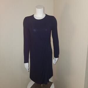 Top Shop Maternity Long Sleeve Knee Length Navy Blue Dress 6